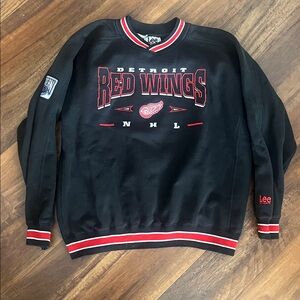 90’s/Y2K Vintage Lee Sport NHL Detroit Red Wings V Neck Sweatshirt Size XL